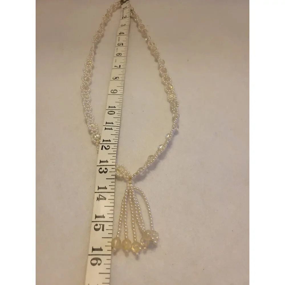 Necklace Tassel Drop Pendant Faux Pearl Beaded Elegant Statement Fashion Jewelry